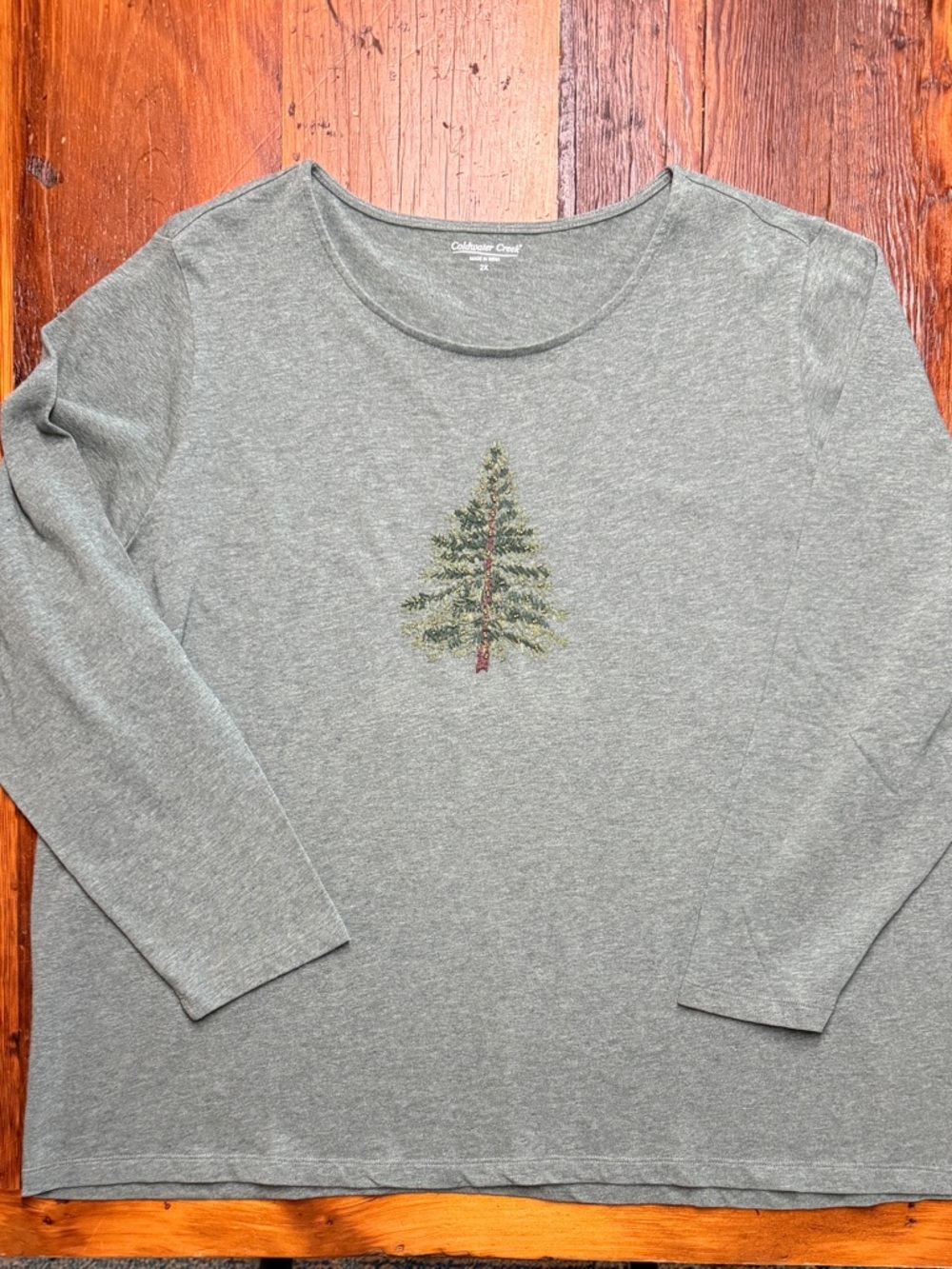 Coldwater Creek Heather Green Pine Tree Shirt - 2X